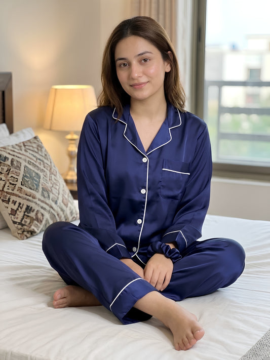 Canvas Navy Silk PJ