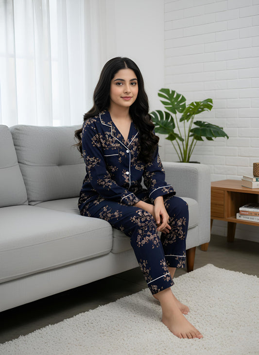 Navy Bloom PJ