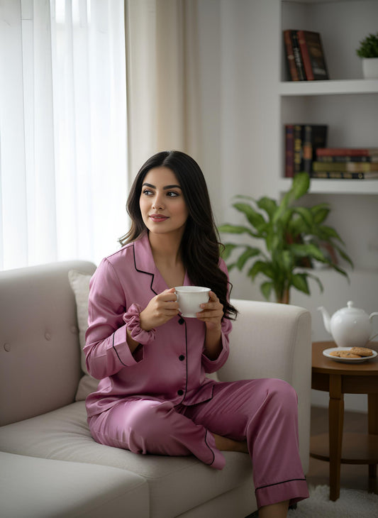 Canvas Pink Silk PJ Set