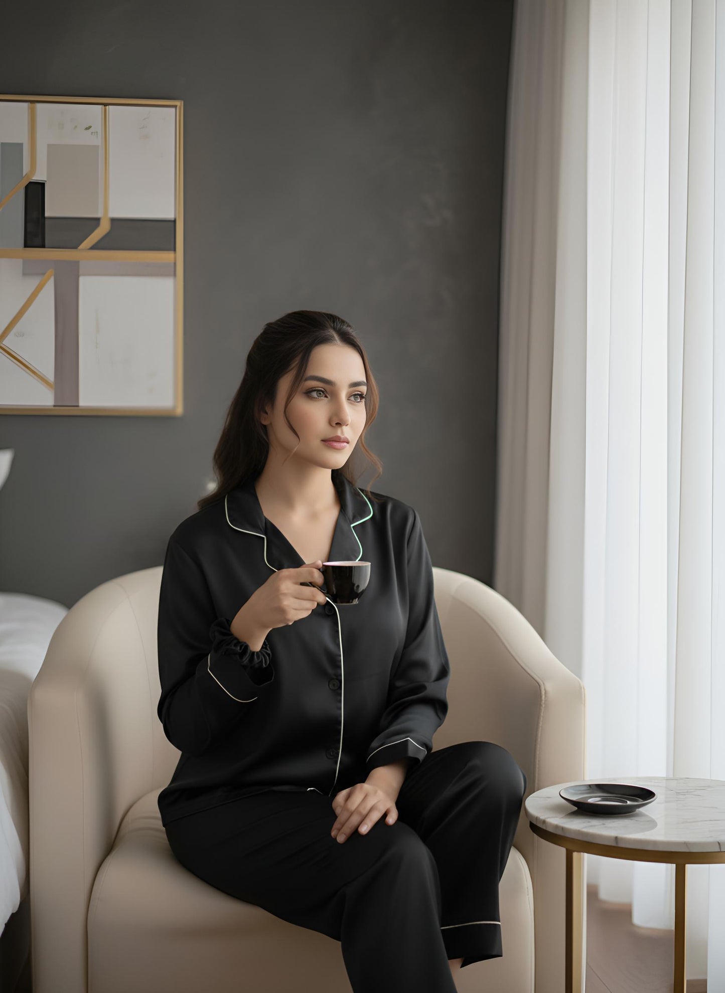 Canvas Black Silk PJ Set