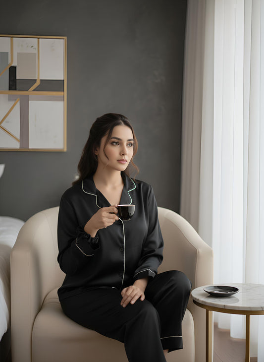 Canvas Black Silk PJ Set